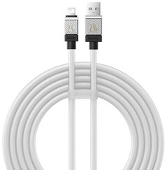 Кабель интерфейсный Baseus CAKW000502 CoolPlay Series Fast Charging USB to Lightning 2.4A 2m White (передача данных, питание устройств, материал: плас