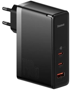 Зарядное устройство сетевое Baseus CCGAN140CE CCGP100201 GaN5 Pro Fast Charger 2C+U 140W, White, с кабелем Type-C - Type-C 240W 1m Black