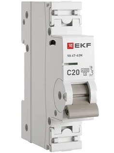 Автоматический выключатель EKF M634120C 1P 20А (C) 4,5kA ВА 47-63N PROxima