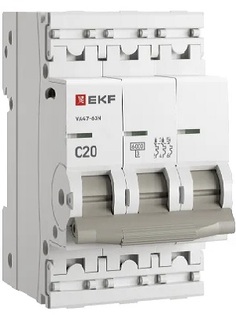 Автоматический выключатель EKF M636320C 3P 20А (C) 6кА ВА 47-63N PROxima