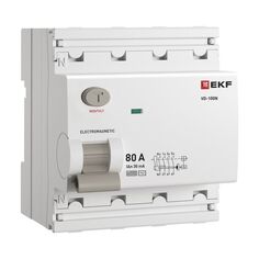УЗО EKF E1046M8030 ВДТ ВД-100N 4P 80А 30мА AC эл-мех 6кА PROXIMA