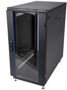 Шкаф напольный 19", 30U ЦМО ШТК-М-30.6.8-1ААА-9005 600×800 дверь стекло, чёрный, раборанный