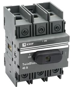 Рубильник EKF tb-40-3p-f 40A 3P c рукояткой управления для прямой установки TwinBlock