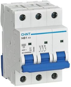 Автоматический выключатель модульный CHINT 179711 NB1-63 3P 1А 6кА х-ка D (DB) (R)
