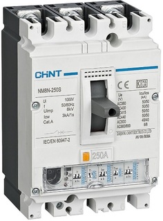 Автоматический выключатель в литом корпусе CHINT 271334 NM8N-250S EN 3P 160А 50кА с электр. расцепителем (R)