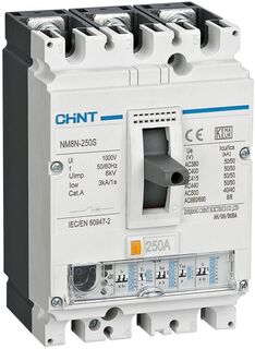 Автоматический выключатель в литом корпусе CHINT 273045 NM8N-800R EN 3P 630А 150кА с электр. расцепителем (R)