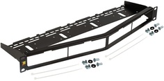 Патч-панель Lanmaster LAN-FRM-PPA-FO/1U модульная 19", угловая, на 4 вставки, 1U, с органайзером под оптический кабель