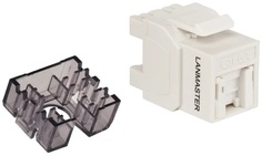Модуль Lanmaster LAN-OK45U6A/180R-WH Keystone, RJ45, неэкранированный, кат.6A, со встроенной шторкой, 180 градусов, белый