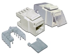 Модуль Lanmaster LAN-OK45U6A/90N-WH Keystone, RJ45, неэкранированный, кат.6A, без шторки, 90 градусов, белый