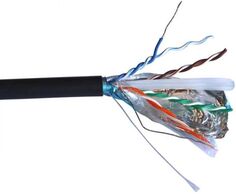 Кабель витая пара F/UTP 6 кат. 4 пары TWT TWT-6FTP-UNV LSZH, универсальный, черный, 305м в кат.