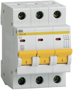 Автоматический выключатель IEK MVA20-3-001-D KARAT ВА47-29 3P D 1А 4,5кА