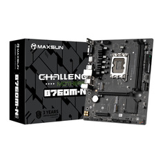 Материнская плата mATX MAXSUN Challenger B760M-N D5 (LGA1700, B760, 2*DDR5 (6000), 3*SATA, 2*M.2, 2*USB 3.2, 4*USB 2.0, PCIe x16, PCIe x4, VGA, HDMI)