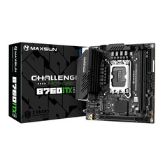 Материнская плата mini-ITX MAXSUN Challenger B760ITX D5 (LGA1700, B760, 2*DDR5 (8000), 4*SATA, 2*M.2, 2*USB 3.2, 4*USB 2.0, PCIe x16, 2*HDMI, 2*DP)