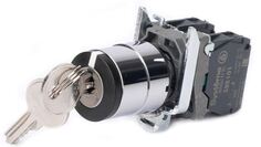 Переключатель Systeme Electric SB4BG03 SB4 в сборе модульный 22мм 3 позиции с фиксацией ключ 2НО