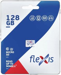 Карта памяти MicroSDXC 128GB Flexis FMSD128GU3 Cl10 U3, без адаптера