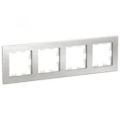 Рамка четверная Systeme Electric ATN312104 AtlasDesign NATURE Металл серебро