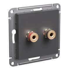 Розетка аудио Systeme Electric ATN001487 AtlasDesign двойная, базальт