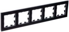 Рамка пятерная Systeme Electric ATN361005 AtlasDesign NATURE Натуральное стекло Черный