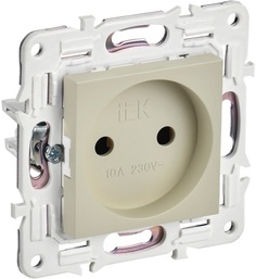 Розетка без заземления IEK SK-R10-10-K10 SKANDY без защитных шторок 10А SK-R02B бежевая