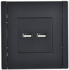 Розетка USB IEK FP-U21-D31-K02 FORTE&PIANO тип A+тип A 3,1А FP149 черный