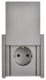 Розетка с заземлением IEK FP-R16-16-1-44-K46 FORTE&PIANO с защитными шторками с кр. б/к 16А IP44 FP519 сталь