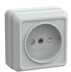 Розетка без заземления IEK ERO13-K01-10-DC OKTAVA с защитными шторками открытой установки 10А РСш20-2-ОБ белый