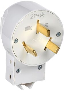 Вилка IEK EVP10-032-K01 разборная для плиты с заземлением 32А белая Впл10-К