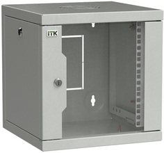 Шкаф настенный 10", 9U ITK LWS3-09U33-GF LINEA WS 320х310мм дверь стекло, серый