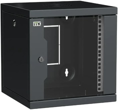 Шкаф настенный 10", 9U ITK LWS5-09U33-GF LINEA WS 320х310мм дверь стекло черный