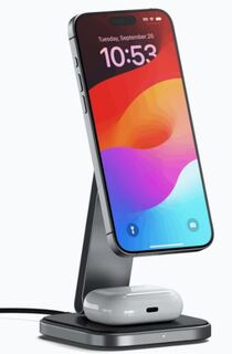 Зарядное устройство беспроводное Satechi ST-Q21FM 2-IN-1 FOLDABLE QI2 CHARGING STAND-SPAC