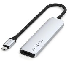 Док-станция Satechi ST-P4SS 4-IN-1 USB-C SLIM MULTIPORT ADAPTER 4K, SILVER