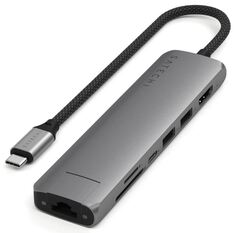 Док-станция Satechi ST-P7SM 7-IN-1 USB-C SLIM MULTIPORT ADAPTER WITH ETHERNET