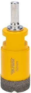 Коронка алмазная KRANZ KR-92-1015 профессиональная по керамограниту и железобетону М14, вакуумное спекание, 32мм, для УШМ
