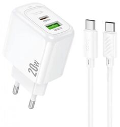 Зарядное устройство сетевое Hoco CS54A Surplu Hoco 31532 20W 3A (PD+QC) USB-A/Type-C универсальное белый
