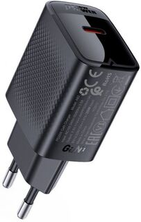 Зарядное устройство сетевое ACEFAST A82 PD20W GaN single USB-C charger с зарядным кабелем USB-C- USB-C (EU). Цвет: черный