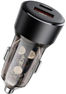 Зарядное устройство автомобильное ACEFAST B12 60W USB-A+USB-C dual-port car charger. Цвет: черный