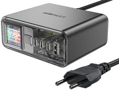 Зарядное устройство сетевое ACEFAST Z4 PD218W GaN (3*USB-C+USB-A) desktop charging adapter (EU). Цвет: серый космос