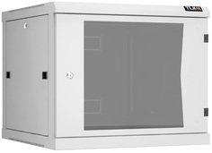 Шкаф настенный 19", 9U TLK TWC-096060-R-G-GY Ш600хГ600, стеклянная дверь, цельнометаллические стенки, серый