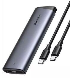 Бокс UGREEN CM767 35267_ внешний для жесткого диска M.2 NVME Hard Drive 10Gbps с кабелем USB-C-USB-C. Цвет: серый