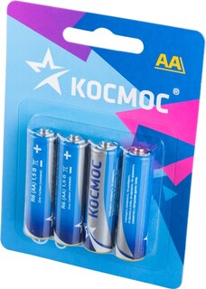 Батарейка Космос KOCR64BL солевые, 4 шт, АА (LR6, R6, UM3)