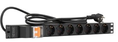 Блок розеток SNR SNR-PDU-7S-S-1.8-CB16L1 серии SNR-PDU базовый на 7хSchuko, шнур питания 1.8 м 3x1.5 мм? с вилкой Schuko, с защитой от перегрузки, 16A