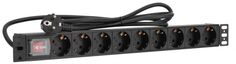 Блок розеток SNR SNR-PDU-9S-S-2-MS16L1 серии SNR-PDU базовый на 9хSchuko, шнур питания 2 м 3x1.5 мм2 с вилкой Schuko, 16A