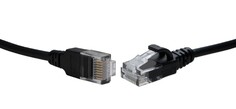 Кабель патч-корд U/UTP 5e кат. 1м SNR SNR-UU4-5E-010-LST-BK (3,8) U/UTP 4-х парный cat.5е 1м LSZH черный (диаметр 3,8 мм)