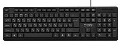 Клавиатура CBR KB 111 Carbon USB, 104 кл., офисн., 1,5 м, поверхность под карбон
