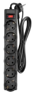 Сетевой фильтр CBR CSF 2606-5.0 Black 6 евророзеток, длина кабеля 5 метров, цвет чёрный (пакет)