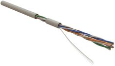 Кабель витая пара U/UTP 5e кат. 4 пары Hyperline UUTP4R-C5E-S24-IN-PVC-GY-305 24 AWG, 4х2х0,51 мм, однопроволочные жилы, PVC, нг(А)-LS, внутренний -20