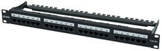 Патч-панель SNR SNR-UD-1U24-6А-H 19" неэкранированная, 1U, 24 порта, cat.6А, горизонтальная заделка