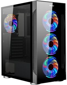 Корпус ATX Ginzzu CL280 без БП, боковая панель из закалённого стекла, 2*USB 2.0, USB 3.0
