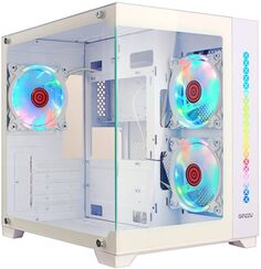 Корпус mATX Ginzzu V490 без БП, боковая и фронтальная панель из закалённого стекла, USB 2.0, USB 3.0