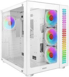 Корпус ATX Ginzzu V570 без БП, боковая и фронтальная панель из закалённого стекла, 2*USB 2.0, USB 3.0